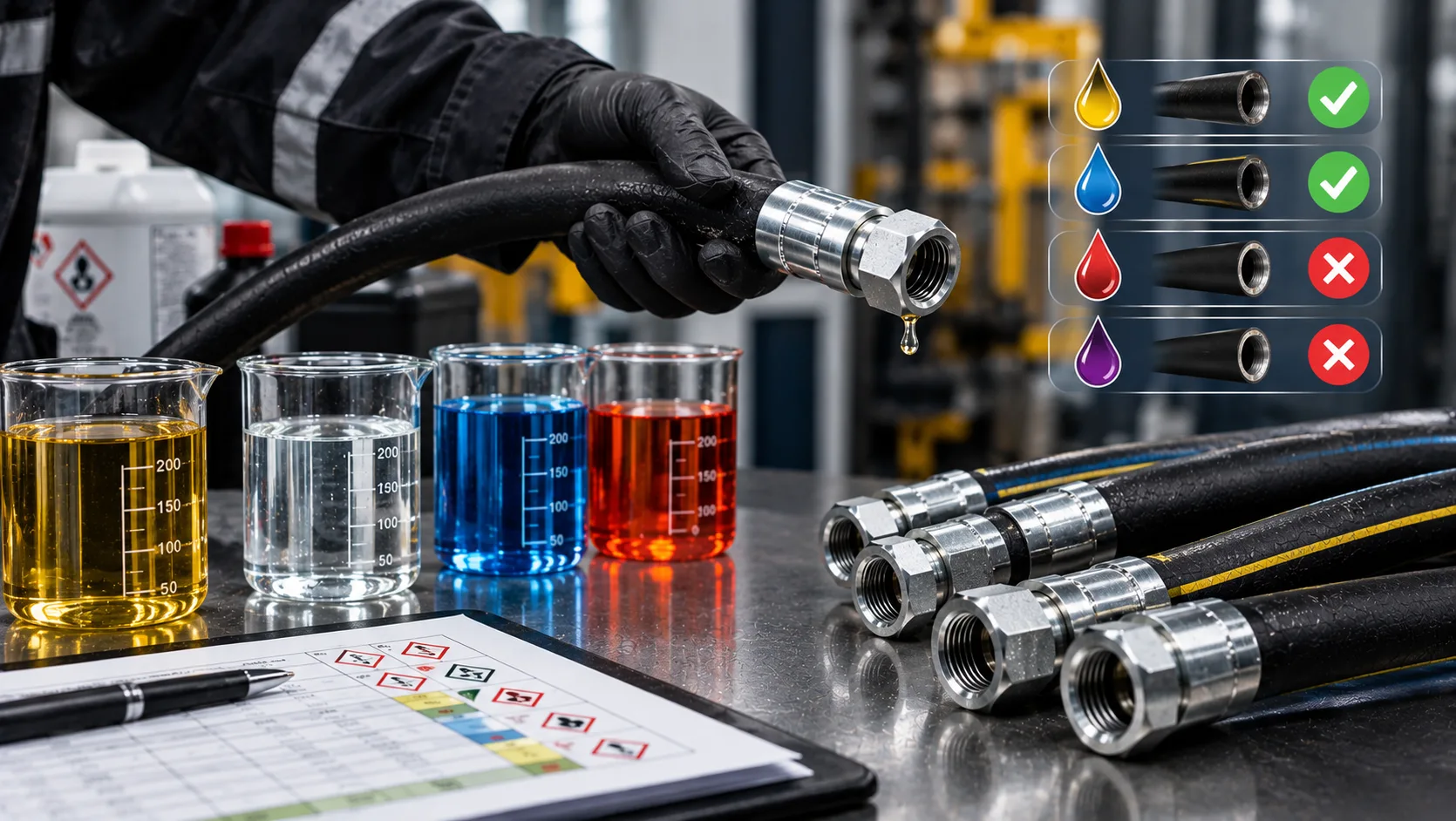 Como a Compatibilidade Química Afeta a Escolha da Mangueira?